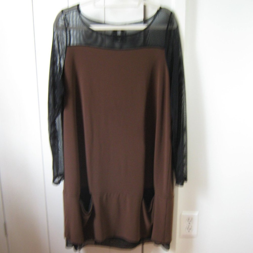 Sympli Brown and Black Tunic with Pockets